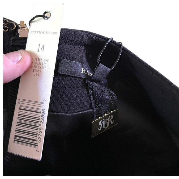 Rachel Roy Size 14 NEW Black Cap Sleeve Sheath Dress - Picture 8 of 10